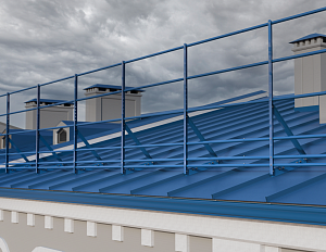 Ограждение кровли ROLLED Оптимальное на Фальцевую кровлю H=1200 L=2000мм со снегозадержанием с 2-я доп.трубами