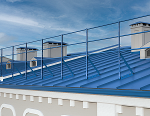 Ограждение кровли ROLLED Оптимальное на Фальцевую кровлю H=1200 L=3000мм с 1-ой доп.трубой