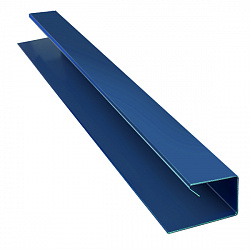 Планка завершающая, длина 2.5 м, Полимерное покрытие, RAL 5005 (Сигнальный синий)