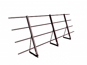 Ограждение кровли на Фальц H=1200мм L=3000мм Zn RAL 3005 (3 Трубы)