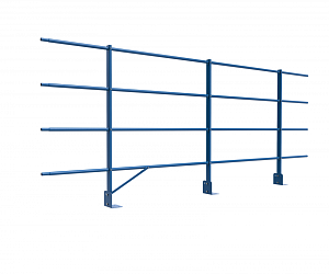 Ограждение DECO парапетное сборное ZN H=1200мм L=3000мм с 2-я доп. трубами (ТУ)