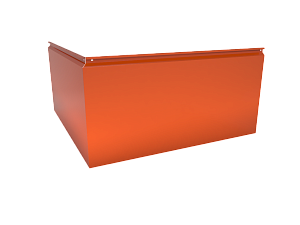 Угловая кассета 1740х530 закрытого типа, толщина 0,7 мм, RAL 2004 (Чистый оранжевый)