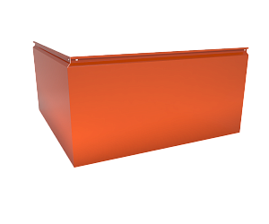 Угловая кассета 1740х530 закрытого типа, толщина 0,7 мм, RAL 2004 (Чистый оранжевый)