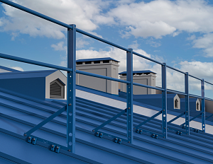 Ограждение кровли ROLLED Оптимальное на Фальцевую кровлю H=900мм L=2000мм с 2-я трубами