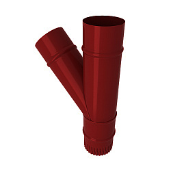 Тройник водостока, диаметр 110 мм, Порошковое покрытие, RAL 3005 (Винно-красный)
