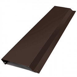 Отлив для цоколя фундамента, длина 2 м, Порошковое покрытие, RAL 8019 (Серо-коричневый)