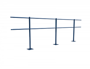 Ограждение кровли ROLLED парапетное сварное H=900мм L=3000мм с 2-я трубами