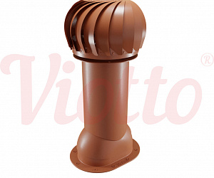 Труба вентиляционная для готовой мягкой и фальцевой кровли c турбодефлектором неутепленная d=110-550 Viotto медно-коричневый (RAL 8004)