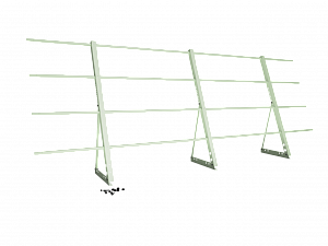 Ограждение кровли H=1200мм L=3000мм Zn RAL 6019 (3 Трубы)