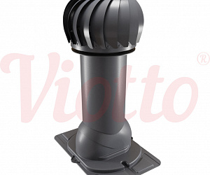 Труба вентиляционная с универсальным проходным элементом c турбодефлектором утепленная d=110-550 Viotto серый (RAL 7024)