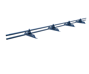 Снегозадержатель ROLLED ОЦ с круглой трубой d25мм L=3000мм (4 опоры 2мм)