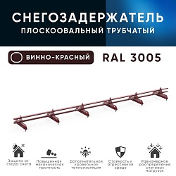 Снегозадержатель ОЦ РПМ-40/20-1-1,5-(1000мм(2 опоры)х3)