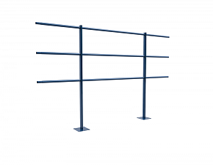 Ограждение кровли ROLLED парапетное сварное H=1200мм L=2000мм с 3-я трубами