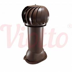 Труба вентиляционная для металлочерепицы c турбодефлектором неутепленная d=110-550 Viotto коричневый (RAL 8017)