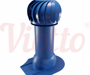 Труба вентиляционная для мягкой кровли при монтаже c турбодефлектором неутепленная d=150-650 Viotto сигнально-синий (RAL 5005)