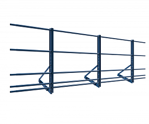 Ограждение ROLLED на Фальцевую кровлю Эконом H=900мм L=3000мм со снегозадержанием с 1-ой доп. трубой