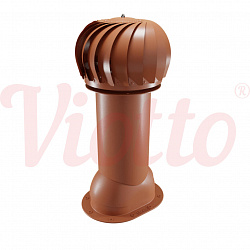 Труба вентиляционная для готовой мягкой и фальцевой кровли c турбодефлектором неутепленная d=150-650 Viotto медно-коричневый (RAL 8004)