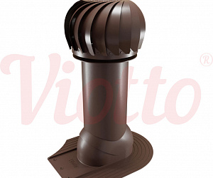 Труба вентиляционная для мягкой кровли при монтаже c турбодефлектором неутепленная d=125-650 Viotto коричневый (RAL 8017)