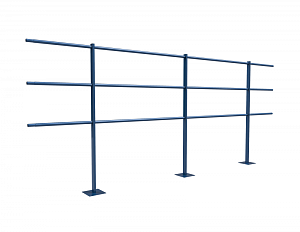 Ограждение кровли ROLLED парапетное сварное H=1200мм L=3000мм с 3-я трубами