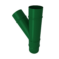 Тройник водостока, диаметр 100 мм, Порошковое покрытие, RAL 6005 (Зеленый мох)
