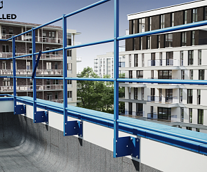 Ограждение кровли ROLLED парапетное сборное ZN H=1200мм L=2000мм с 4-я трубами