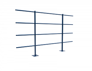 Ограждение кровли ROLLED парапетное сварное H=1200мм L=2000мм с 4-я трубами