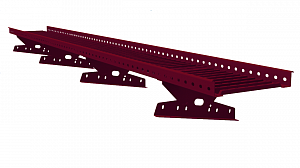 Переходный мостик BORGE для кровли из металлочерепицы L=1500 мм, b=390 RAL 3005 (Красный)