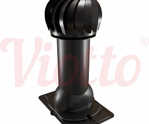Труба вентиляционная с универсальным проходным элементом c турбодефлектором неутепленная d=110-550 Viotto черный (RAL 9005)