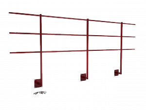 Ограждение кровли парапетное H=1200мм L=3000мм RAL 3003 3 трубы (Тип 2)