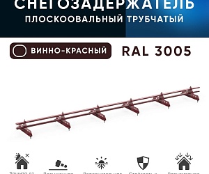 Снегозадержатель ОЦ РПМ-40/20-1-1,5-(1000мм(2 опоры)х3)