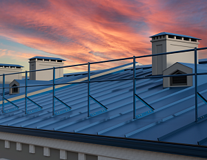 Ограждение кровли ROLLED Оптимальное на Фальцевую кровлю H=900мм L=3000мм с 2-я трубами