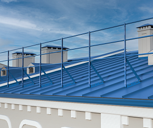 Ограждение кровли ROLLED Оптимальное на Фальцевую кровлю H=1200 L=3000мм с 1-ой доп.трубой