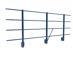 Ограждение кровли ROLLED парапетное сборное ZN H=1200мм L=3000мм с 4-я трубами