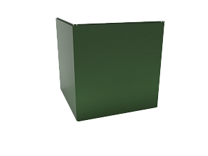Угловая кассета 1740х1160 открытого типа, толщина 1,2 мм, RAL 6002 (Лиственно-зеленый)