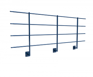 Ограждение кровли ROLLED парапетное угловое H=1200мм L=3000мм с 4-я трубами