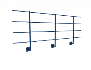 Ограждение кровли ROLLED парапетное угловое H=1200мм L=3000мм с 4-я трубами