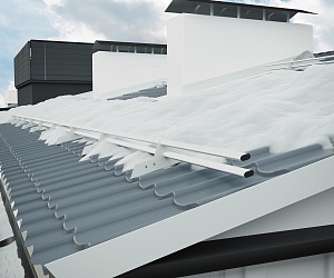 Снегозадержатель трубчатый ОЦ РОЛЛЕД+ с плоскоовальной трубой d40/20мм L=3000мм (3 опоры 2мм)