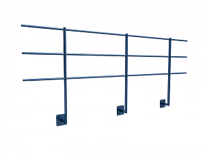 Ограждение кровли ROLLED парапетное сварное угловое H=1200мм L=3000мм с 3-я трубами