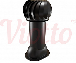 Труба вентиляционная для готовой мягкой и фальцевой кровли c турбодефлектором утепленная d=125-650 Viotto черный (RAL 9005)