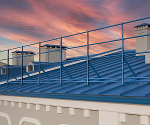 Ограждение кровли ROLLED Оптимальное на Фальцевую кровлю H=1200 L=2000мм со снегозадержанием с 1-ой доп.трубой