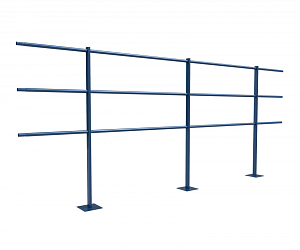Ограждение кровли ROLLED парапетное сварное H=1200мм L=3000мм с 3-я трубами
