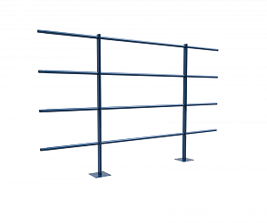 Ограждение кровли ROLLED парапетное сварное H=1200мм L=2000мм с 4-я трубами