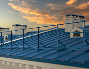 Ограждение кровли ROLLED Оптимальное на Фальцевую кровлю H=900 L=3000мм со снегозадержанием