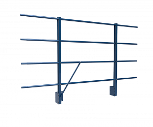 Ограждение кровли ROLLED парапетное сборное ХК H=1200мм L=2000мм с 4-я трубами