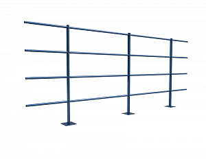 Ограждение кровли ROLLED парапетное сварное H=1200мм L=3000мм с 4-я трубами