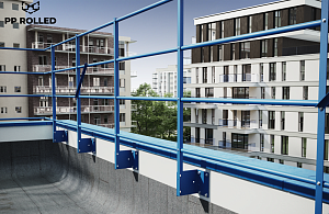 Ограждение кровли ROLLED парапетное сборное ZN H=1200мм L=2000мм с 4-я трубами