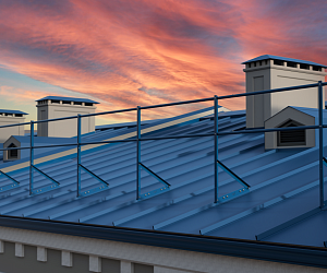 Ограждение кровли ROLLED Оптимальное на Фальцевую кровлю H=900мм L=3000мм с 2-я трубами