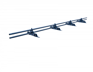 Снегозадержатель трубчатый на Фальцевую кровлю ОЦ РОЛЛЕД+ с круглой трубой d25мм L=3000мм (4 опоры 1,5мм)