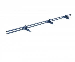 Снегозадержатель трубчатый ОЦ РОЛЛЕД+ с плоскоовальной трубой d45/25мм L=3000мм (3 опоры 1,5мм)