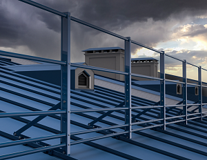 Ограждение кровли ROLLED Оптимальное на Фальцевую кровлю H=900 L=2000мм со снегозадержанием с 1-ой доп.трубой